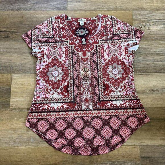 Abstract Print Design Blouse by World Unity - Picture 1 of 3